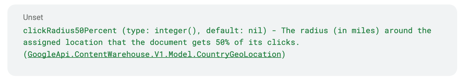 Google API leak click radius jargon