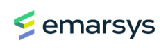 Logo of Emarsys with stylized geometric shapes in green, teal, and blue to the left, and the name emarsys in lowercase letters in a dark font on the right.