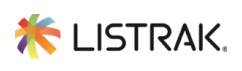 Logo of Listrak with a colorful abstract swirl design on the left, featuring overlapping arcs in red, blue, green, orange, and yellow hues. The word Listrak is written in bold black letters to the right of the swirl.