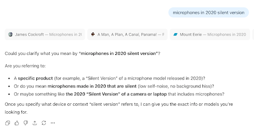 ChatGPT search example