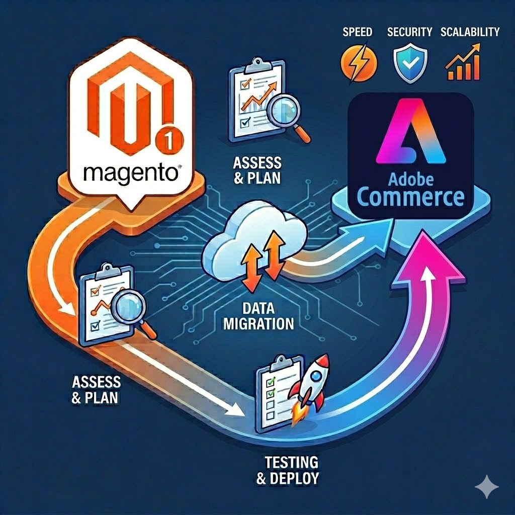 graphic showing magento upgrade
