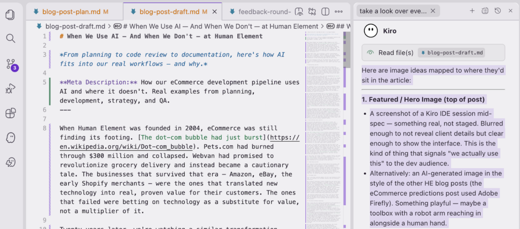 Featured Image: Date Working on this Blog Post in the Kiro IDE
